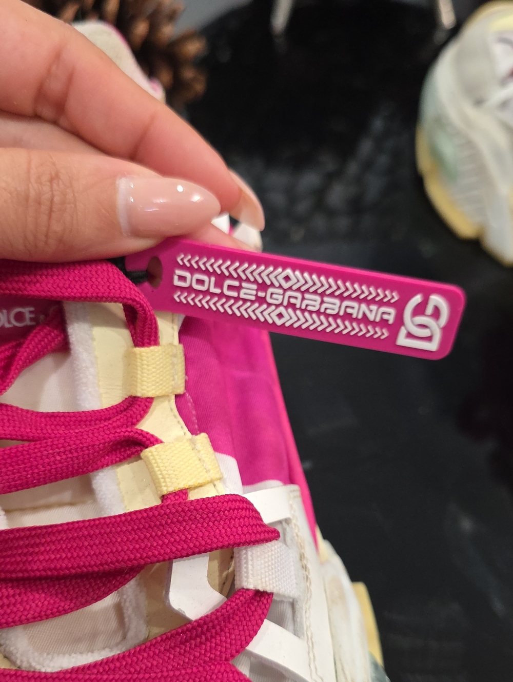 Dolce & Gabbana Hot Pink and White Chunky Sneakers - Picture 7 of 10
